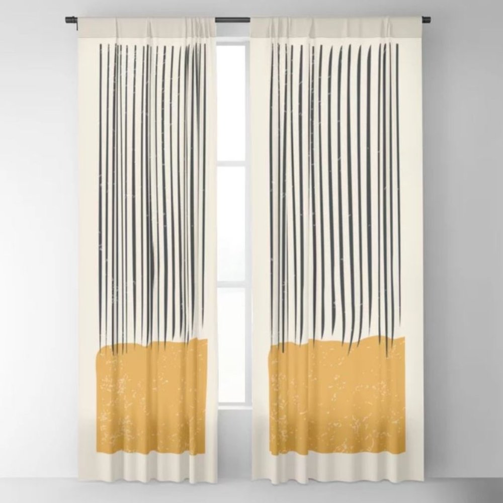 Mid Century Modern Geometric Blackout Curtains - Set of two, 50"x96"